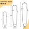 48 PCS Heavy Duty Safety Pins Assorted Sizes – 2", 2.8", 3" Large Strong Safety Pins, Durable Bulk Pack for Clothes, Blankets, Crafts, and Kilts (Stainless Steel)